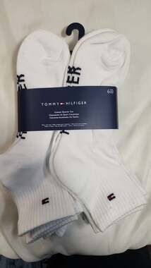 Tommy Hilfiger Men's 6-Pack Cushion Quarter Cut Socks, White